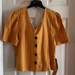 Penelope Project mustard boho top size XL NWT